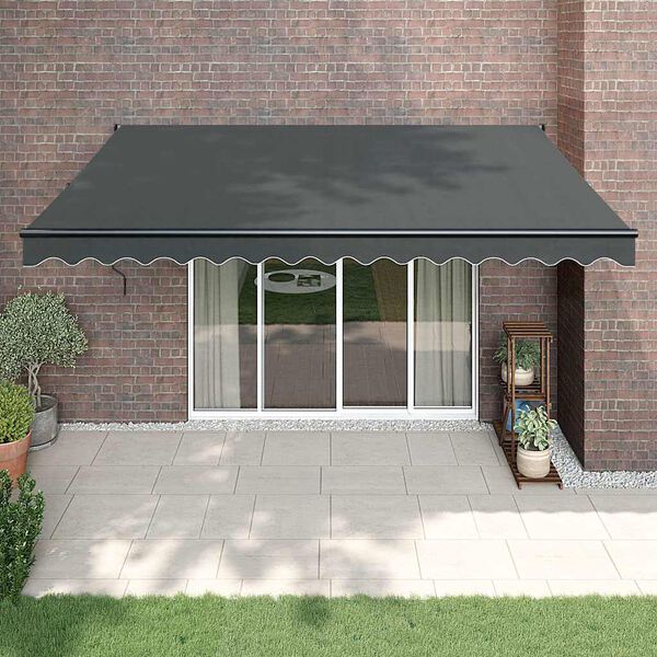 vidaXL Auvent r&eacute;tractable anthracite 4,5x3 m tissu et aluminium