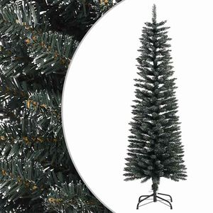 vidaXL Sapin de No&euml;l artificiel mince avec support Vert 150 cm PVC