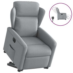 vidaXL Fauteuil inclinable &eacute;lectrique gris clair tissu