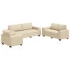 vidaXL Ensemble de canap&eacute; 3 pcs avec coussins en tissu cr&egrave;me