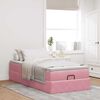 vidaXL Cadre de lit ottoman avec matelas rose 90x190 cm velours