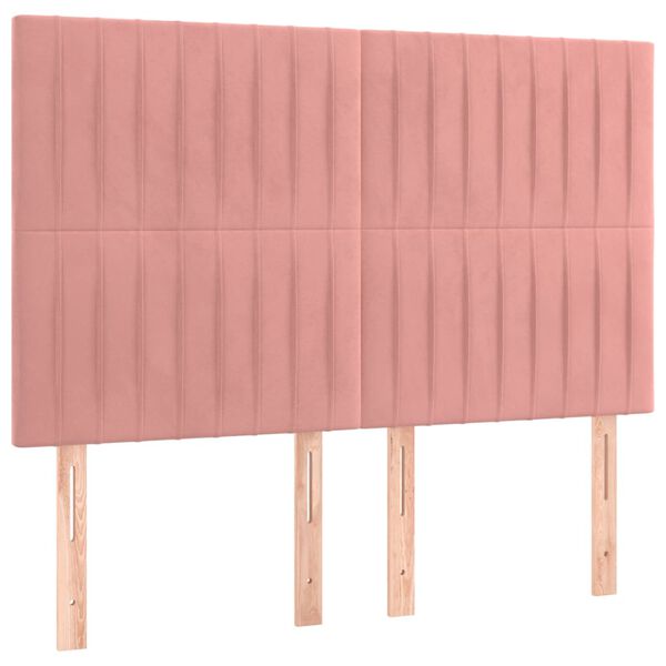 vidaXL T&ecirc;te de lit Rose 144x5x118/128 cm Velours