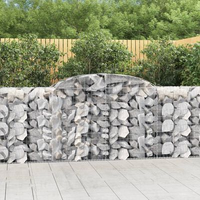 vidaXL Paniers à gabions arqués 2 pcs 300x50x100/120 cm fer galvanisé