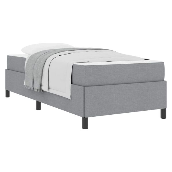 vidaXL Lit &agrave; ressorts avec matelas Gris clair 90 x 190 cm tissu