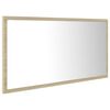 vidaXL Miroir LED de salle de bain Chêne sonoma 90x8,5x37 cm Acrylique