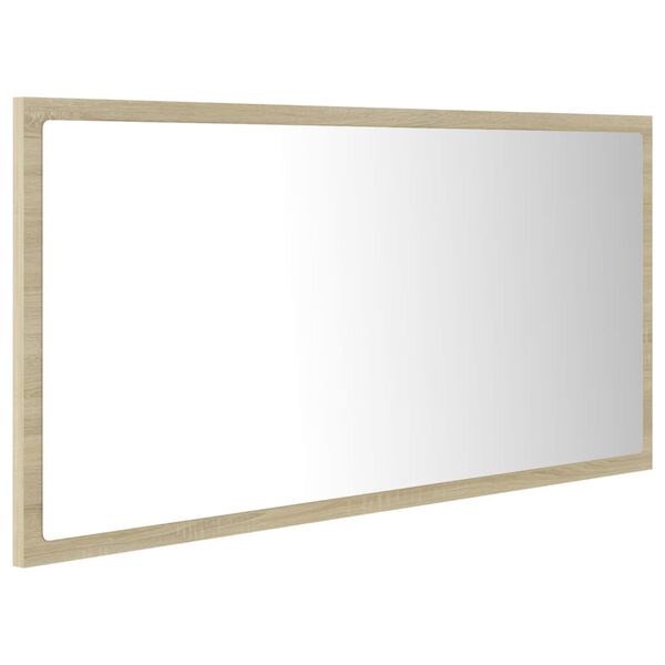 vidaXL Miroir LED de salle de bain Chêne sonoma 90x8,5x37 cm Acrylique
