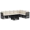 vidaXL Ensemble de canap&eacute; de jardin 8 pc Noir polyrotin