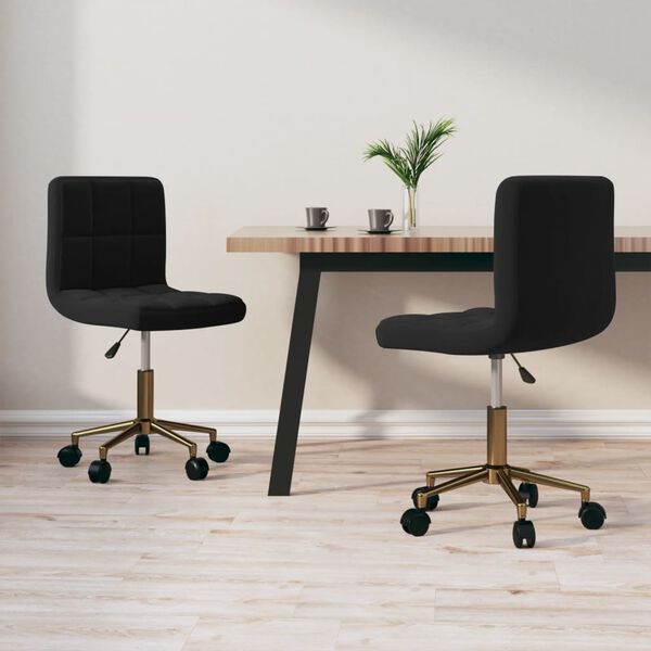 vidaXL Chaises pivotantes &agrave; manger lot de 2 noir velours