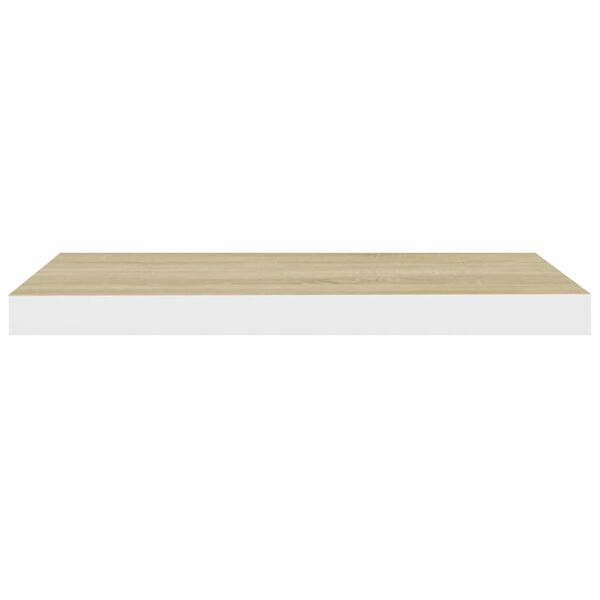 vidaXL &Eacute;tag&egrave;re murale flottante ch&ecirc;ne et blanc 60x23,5x3,8 cm MDF