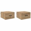 vidaXL Cabinet de chevet 2 pi&egrave;ces ch&ecirc;ne artisanal 35 x 35 x 20 cm