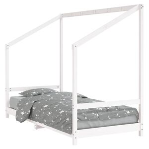 vidaXL Cadre de lit pour enfants blanc 90x190 cm bois de pin massif