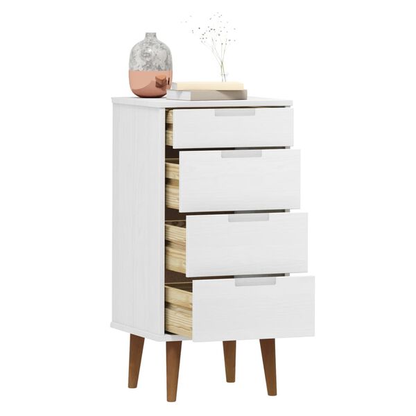 vidaXL Commode MOLDE Blanc 40x35x82 cm Bois de pin massif