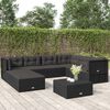 vidaXL Salon de jardin 8 pcs avec coussins noir r&eacute;sine tress&eacute;e