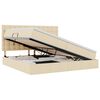 vidaXL Lit avec rangement et matelas Cr&egrave;me 200 x 200 cm tissu