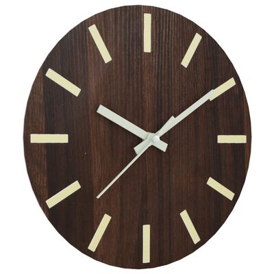 vidaXL Horloge murale et échelles et aiguilles lumineuses marron Ø30cm