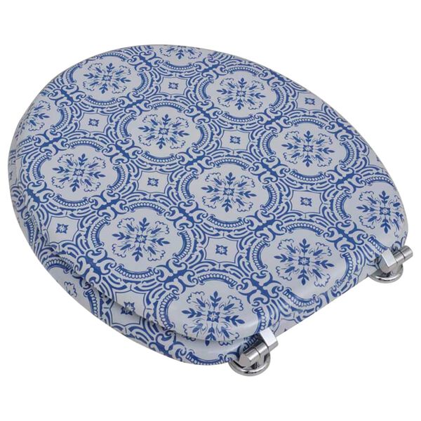 vidaXL Sièges de toilette avec couvercles 2 pcs MDF Porcelaine