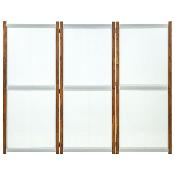 vidaXL Cloison de séparation 3 panneaux Blanc crème 210x170 cm