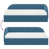 vidaXL Cadre de lit d'angle avec matelas 2 pcs Bleu Velours