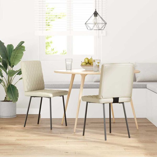 vidaXL Chaises à manger lot de 2 crème similicuir