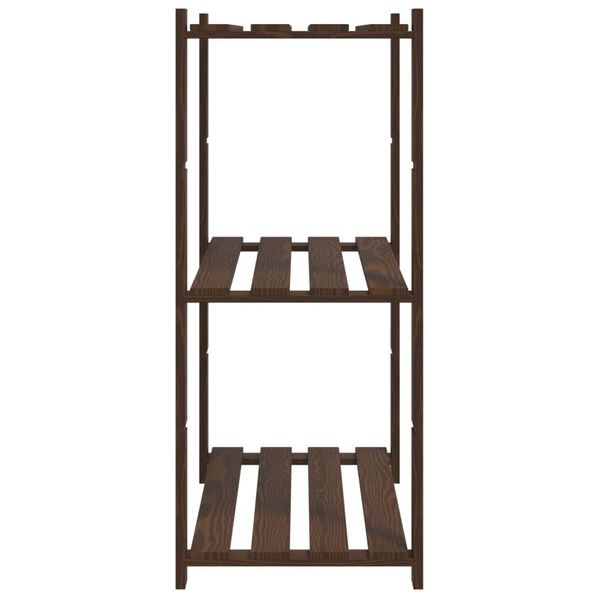 vidaXL Support de rangement &agrave; 3 niveaux marron 80x38x90 cm bois de pin