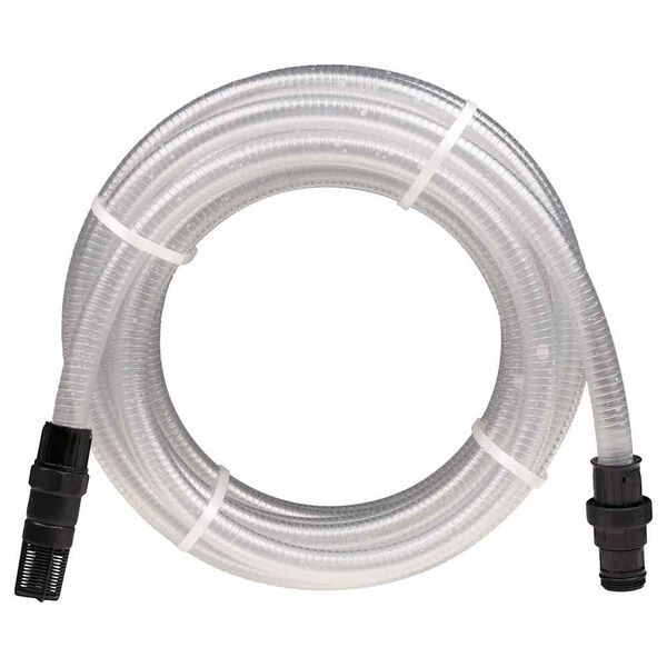 vidaXL Tuyau d'aspiration avec raccords en PVC transparent 1" 10 m PVC