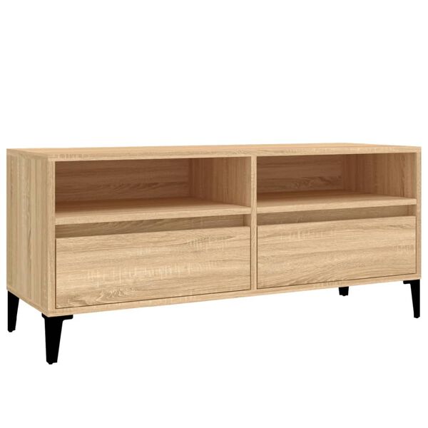 vidaXL Meuble TV chêne sonoma 100x34,5x44,5 cm bois d'ingénierie