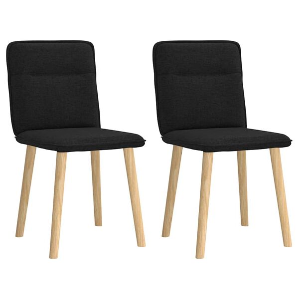 vidaXL Chaises &agrave; manger lot de 2 noir tissu