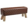 vidaXL banc 110 x 30 x 45 cm Cuir v&eacute;ritable Marron diamant