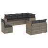vidaXL Salon de jardin 8 pcs avec coussins gris r&eacute;sine tress&eacute;e