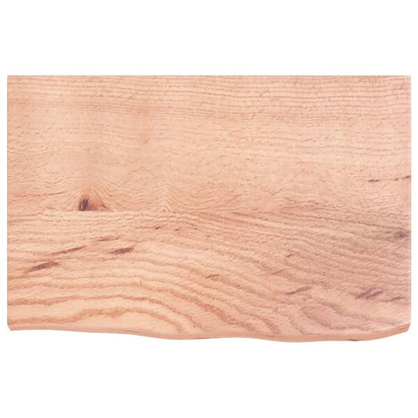 vidaXL Dessus de table marron clair bois ch&ecirc;ne massif trait&eacute;