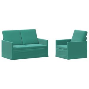 vidaXL Ensemble de Canap&eacute;s 2 pcs Turquoise Velours (V)