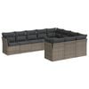 vidaXL Salon de jardin avec coussins 10 pcs gris r&eacute;sine tress&eacute;e