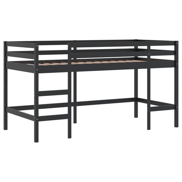 vidaXL Lit mezzanine d'enfants sans matelas avec échelle noir 90x200cm