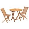 vidaXL Ensemble de Bistro de Jardin Pliable 3 Pi&egrave;ces Naturel
