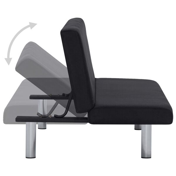 vidaXL Canap&eacute;-lit Noir Polyester