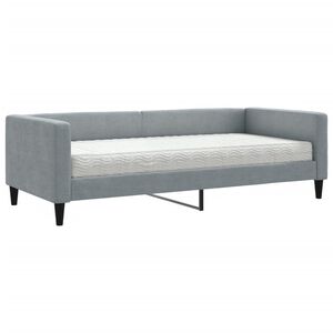 vidaXL Lit de jour avec matelas gris clair 90x190 cm tissu