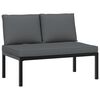 vidaXL Banc de jardin avec coussins noir aluminium