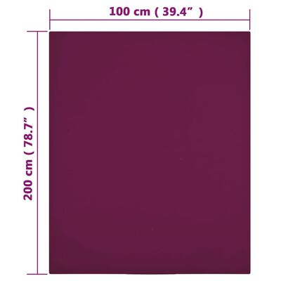 vidaXL Drap-housse Jersey Bordeaux 100x200 cm Coton