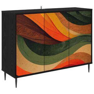 vidaXL Buffet BONN Ch&ecirc;ne noir 102 x 33 x 76 cm Bois d'ing&eacute;nierie