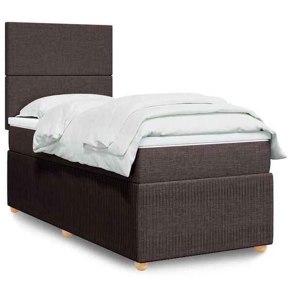 vidaXL Sommier &agrave; lattes de lit avec matelas Marron fonc&eacute; 100x200 cm