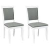 vidaXL Chaises &agrave; manger coussins 2 pcs blanc bois massif caoutchouc