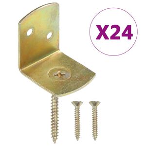 vidaXL Supports de panneau de cl&ocirc;ture 24pcs Forme en L M&eacute;tal galvanis&eacute;