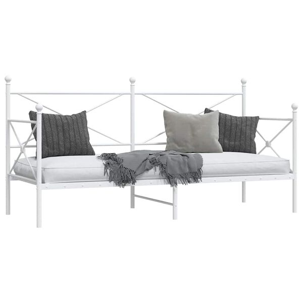 vidaXL Lit de repos sans matelas blanc 90x200 cm acier