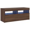 vidaXL Meuble TV avec lumi&egrave;res LED Ch&ecirc;ne marron 90x35x40 cm