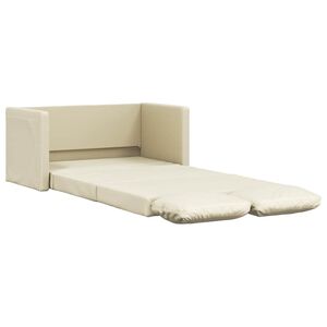 vidaXL Canap&eacute;-lit 2 en 1 cr&egrave;me 112x174x55 cm similicuir