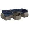 vidaXL Salon de jardin 8pcs avec coussins gris r&eacute;sine tress&eacute;e acacia