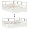 vidaXL Lit biblioth&egrave;que sans matelas blanc 135x190 cm bois pin massif