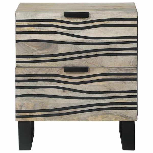 vidaXL Cabinet de chevet avec tiroir Blanc et Noir 40 x 33 x 46 cm