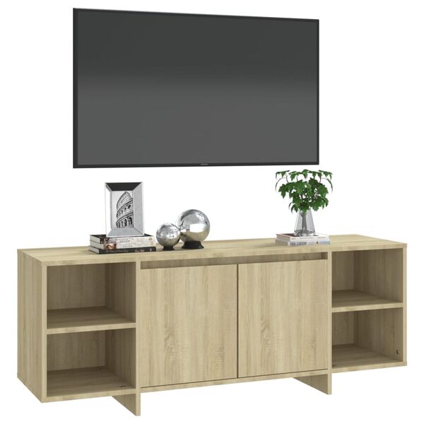 vidaXL Meuble TV ch&ecirc;ne sonoma 130x35x50 cm bois d'ing&eacute;nierie