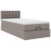 vidaXL Lit ottoman avec matelas taupe 90x200 cm tissu